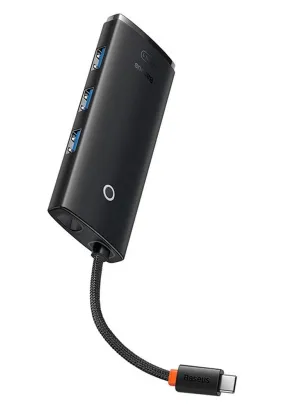 BASEUS HUB adapter przejściówka 5w1 Typ C do HDMI / 3x USB 3.0 / PD czarny WKQX080201