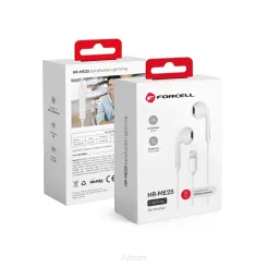 FORCELL zestaw słuchawkowy / słuchawki Stereo do Apple iPhone Lightning 8-pin biały HR-ME25