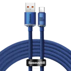 BASEUS kabel USB do Typ C PD100W Power Delivery Crystal Shine CAJY000503 2m niebieski