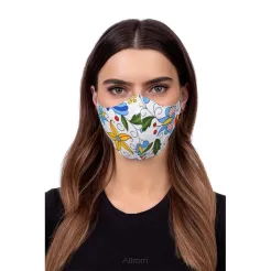 Maska na twarz – profilowana wzór kaszubski biały