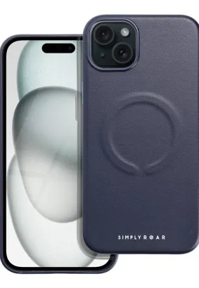 Futerał Roar Leather Mag Case kompatybilny z MagSafe - do iPhone 15 Plus Granatowy