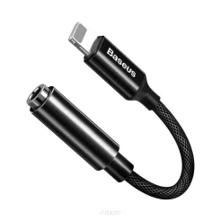 BASEUS adapter audio/HF z iPhone Lightning 8-pin na Jack 3,5mm (żeński) CALL3-01 czarny