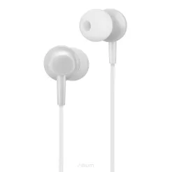 HOCO zestaw słuchawkowy / słuchawki dokanałowe jack 3,5mm z mikrofonem M14 białe