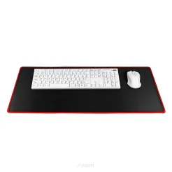 Podkładka pod klawiaturę i mysz dla graczy 700x300x3mm / czarny / obszycie czerwone