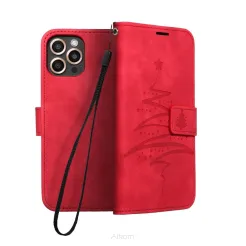Kabura MEZZO Book do SAMSUNG Galaxy A22 LTE ( 4G ) choinka czerwony