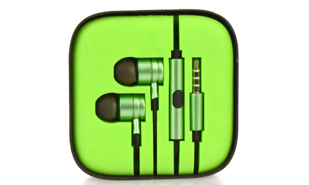 Zestaw słuchawkowy / słuchawki Stereo  box MI metal limonka (Jack 3,5mm)