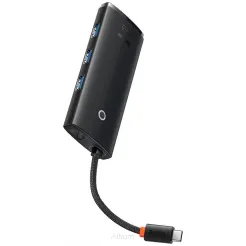 BASEUS HUB adapter przejściówka 5w1 Typ C do HDMI / 3x USB 3.0 / PD czarny WKQX040001