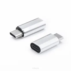 Adapter ładowarki do iPhone Lightning 8-pin do Typ C srebrny