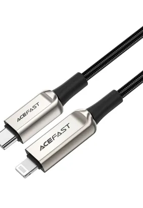 ACEFAST kabel Typ C do Lightning 8-pin MFi 3A PD30W LCD C6-01 1,2m srebrny