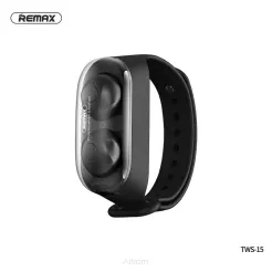 REMAX słuchawki bezprzewodowe / bluetooth TWS-15 w stacja dokująca w opasce na ręke czarne