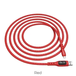 HOCO SELECTED kabel USB Sentinel Timing LCD Micro USB S6 czerwony