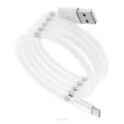 Kabel USB - Typ C magnetycznie zwijany 2,4A C686 biały 1 metr