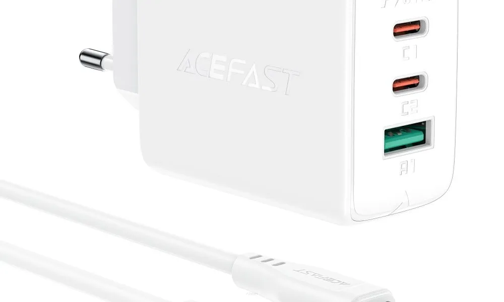 ACEFAST ładowarka sieciowa USB A + 2 x Typ C QC3.0 PD65W A13 czarna