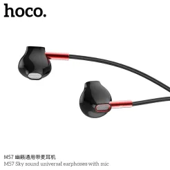 HOCO zestaw słuchawkowy / słuchawki jack 3,5mm z mikrofonem M57 Sky czarne