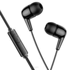 HOCO zestaw słuchawkowy / słuchawki dokanałowe jack 3,5mm z mikrofonem M97 czarne
