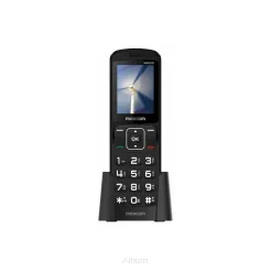 Telefon biurkowy na kartę SIM Maxcom Comfort MM32D + stacja ładująca / czarny