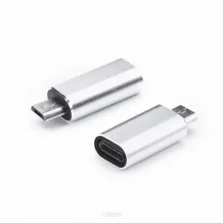Adapter ładowarki do iPhone Lightning 8-pin do Micro USB srebrny