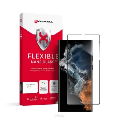 Forcell Flexible 5D - szkło hybrydowe do Samsung Galaxy S22 Ultra czarny (Hot Bending) - działający czytnik