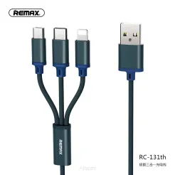 REMAX kabel USB 3w1 (Light + Typ C + Micro) RC-131th Gition niebieski