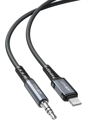ACEFAST kabel audio do Lightning 8-pin - Jack 3,5mm (męski) MFi ze stopu aluminium C1-06 1,2 m szary