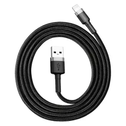 BASEUS kabel USB Cafule do iPhone Lightning 8-pin 2,4A CALKLF-BG1 1 metr szaro-czarny