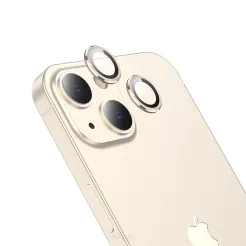 HOCO szkło hartowane na aparat do Iphone 13 Mini / Iphone 13 Eagle eye metal złote (V12)