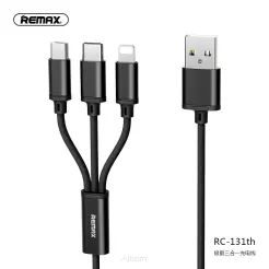 REMAX kabel USB 3w1 (Light + Typ C + Micro) RC-131th Gition czarny