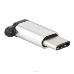 Adapter ładowarki Micro USB do USB Typ C [PA30] zawieszka srebrny.