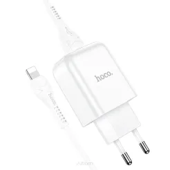 HOCO ładowarka sieciowa USB + kabel do Lightning 8-pin 2.1A N2 Vigour biała