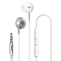 BASEUS zestaw słuchawkowy / słuchawki Encok Wire H06 srebrne NGH06-0S