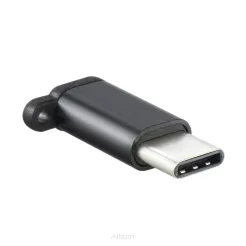 Adapter ładowarki Micro USB do Typ C [PA30] zawieszka czarna