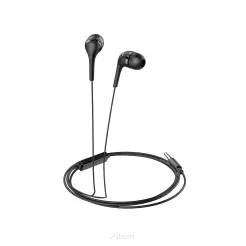 HOCO zestaw słuchawkowy / słuchawki dokanałowe jack 3,5mm z mikrofonem M40 czarne