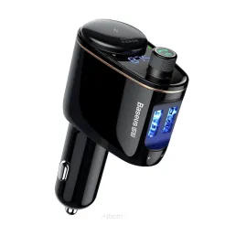 BASEUS Transmiter FM Bluetooth MP3 Locomotive z ładowarką samochodową 2x USB 3,4A CCALL-RH01 czarny
