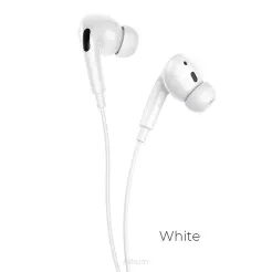 HOCO zestaw słuchawkowy / słuchawki dokanałowe jack 3,5mm z mikrofonem M1 Pro białe.