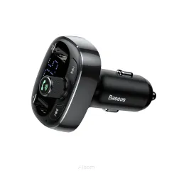 BASEUS Transmiter FM Bluetooth MP3 z ładowarką samochodową 2 x USB 3,4A S-09 czarny CCMT000301