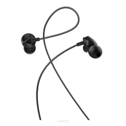 HOCO zestaw słuchawkowy / słuchawki dokanałowe jack 3,5mm z mikrofonem M60 czarne