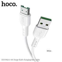 HOCO kabel USB do Micro Surge FAST CHARGE 4A X33 biały