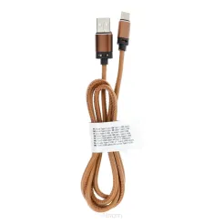Kabel USB - Typ C 2.0 Leather C183 1 metr jasno brązowy
