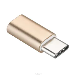 Adapter ładowarki Micro USB do USB Typ C [PA30] złoty.
