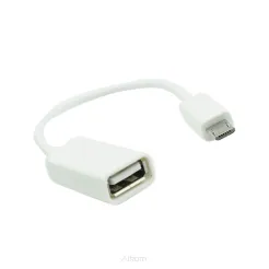 Adapter OTG USB A do Micro USB biały