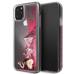 Oryginalne Etui GUESS Hardcase GUHCN65GLHFLRA do iPhone 11 Pro Max (Kolekcja Glitter Hearts / malinowy)