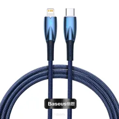 BASEUS kabel Typ C do Apple Lightning 8-pin Power delivery 20W Glimmer Series CADH000003 1m niebieski