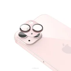 HOCO szkło hartowane flexible z metalową ramką na aparat do Iphone 13 / Iphone 13 mini różowe (A18)
