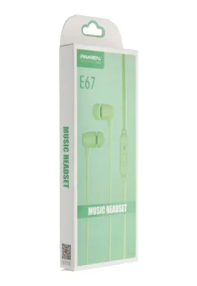 PAVAREAL zestaw słuchawkowy / słuchawki z mikrofonem Jack 3,5mm PA-E67 zielone