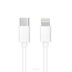 Kabel Typ C do iPhone Lightning 8-pin Power Delivery PD20W 3A C291 biały 1 metr BOX