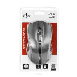 Mysz / Myszka  ART  bezprzewodowa-optyczna USB AM-97 srebrna
