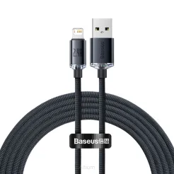 BASEUS kabel USB do Apple Lightning 8-pin 2,4A Crystal Shine CAJY000101 2m czarny